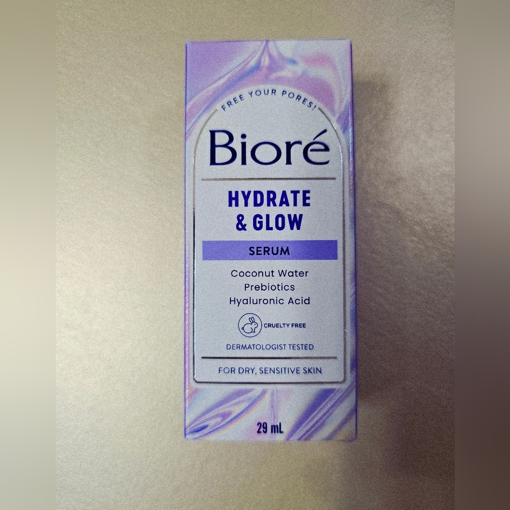 BIORE Hydrate Glow Serum Face Coconut Water Prebiotic Hyaluronic Acid Sensitive